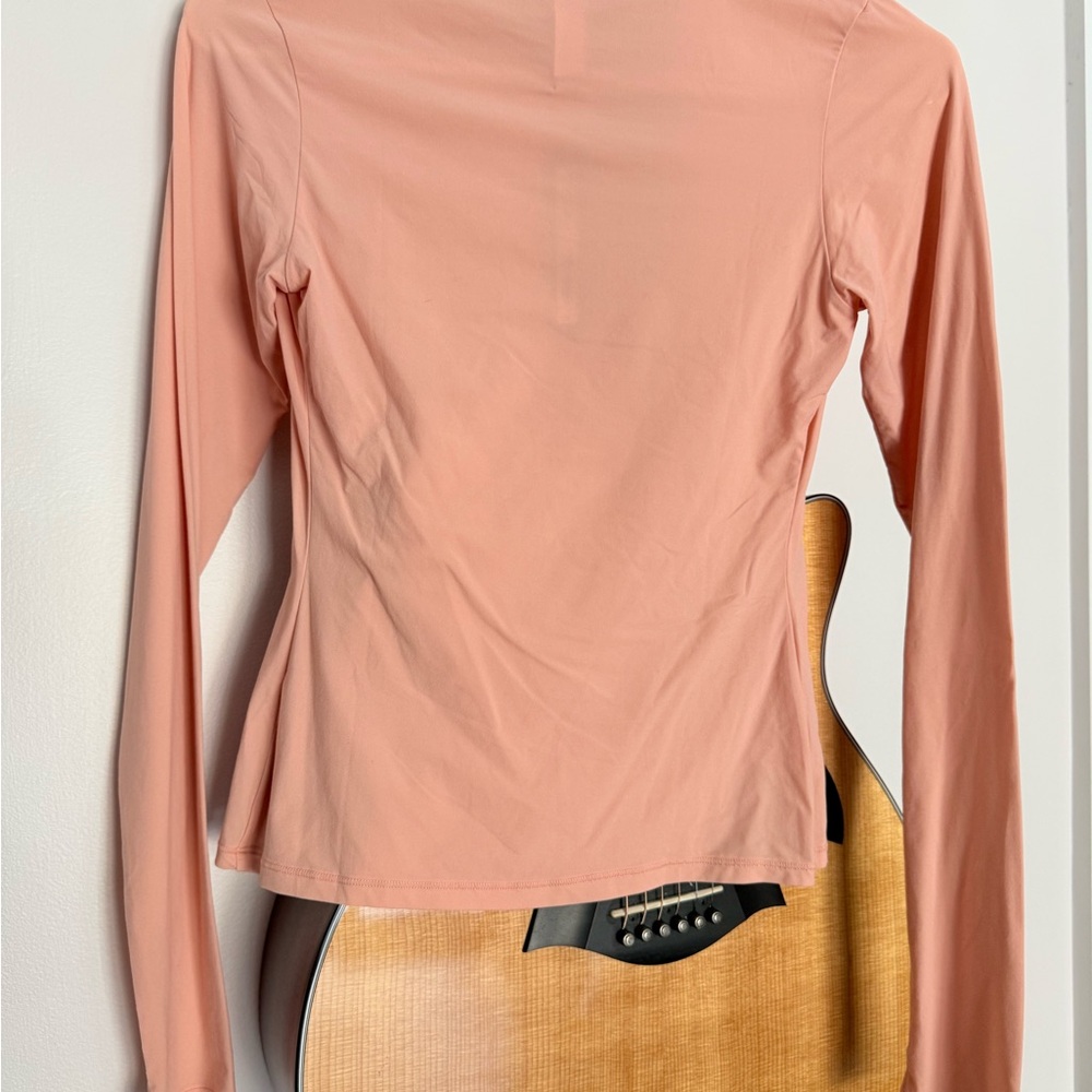 SKIMS Long-Sleeve Scoop Neck Top in Dusty Coral